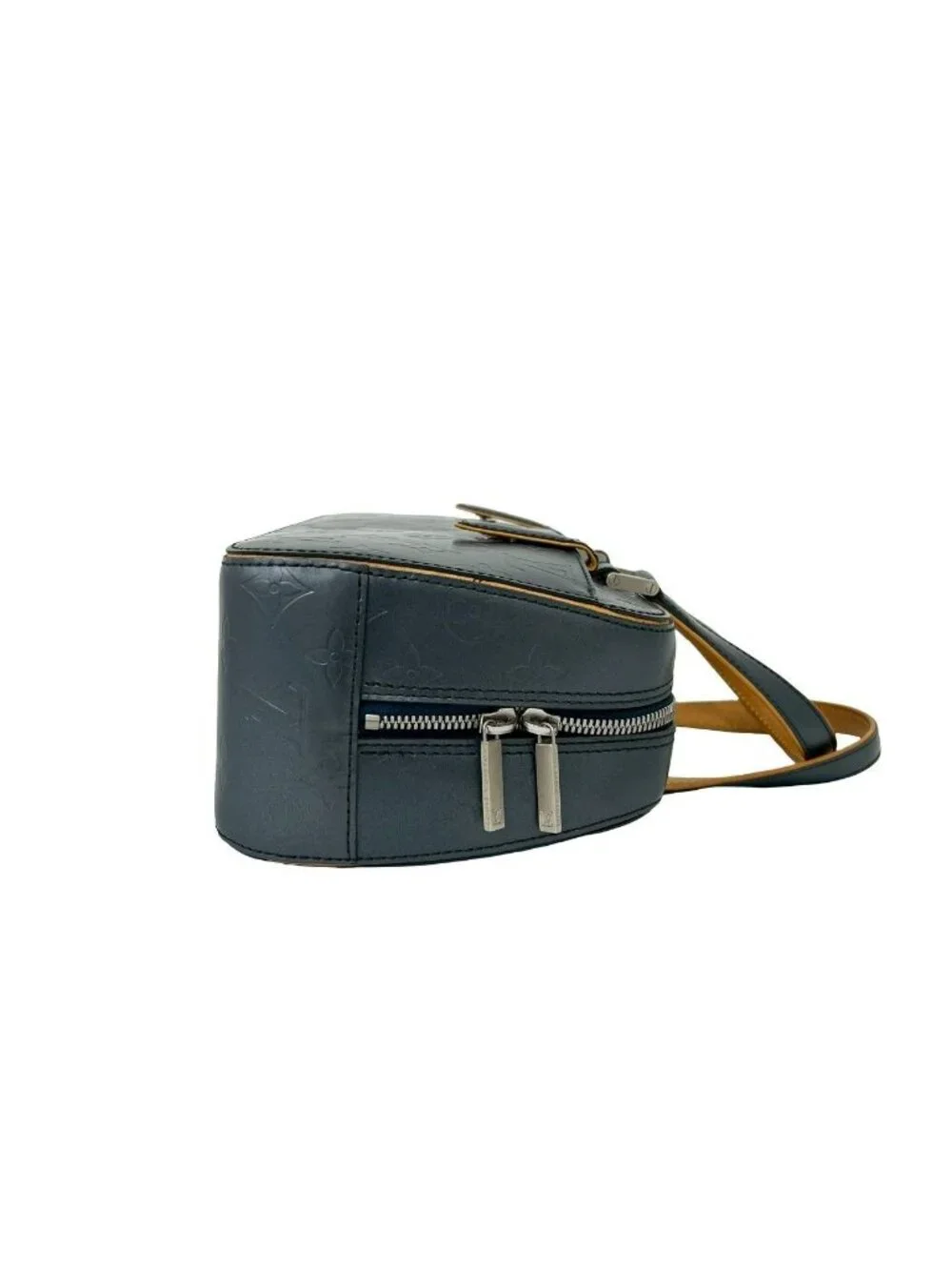 Louis Vuitton Shelton Monogram Matte Leather Mini Boston Bag Navy